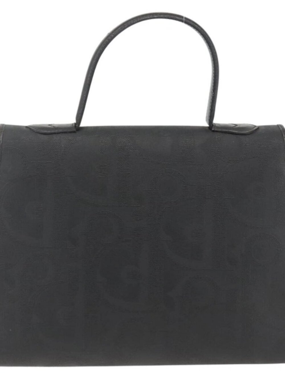 Christian Dior Trotter Canvas Hand Bag PVC Leather 2way Gold Black Auth 174047 - Picture 2 of 15